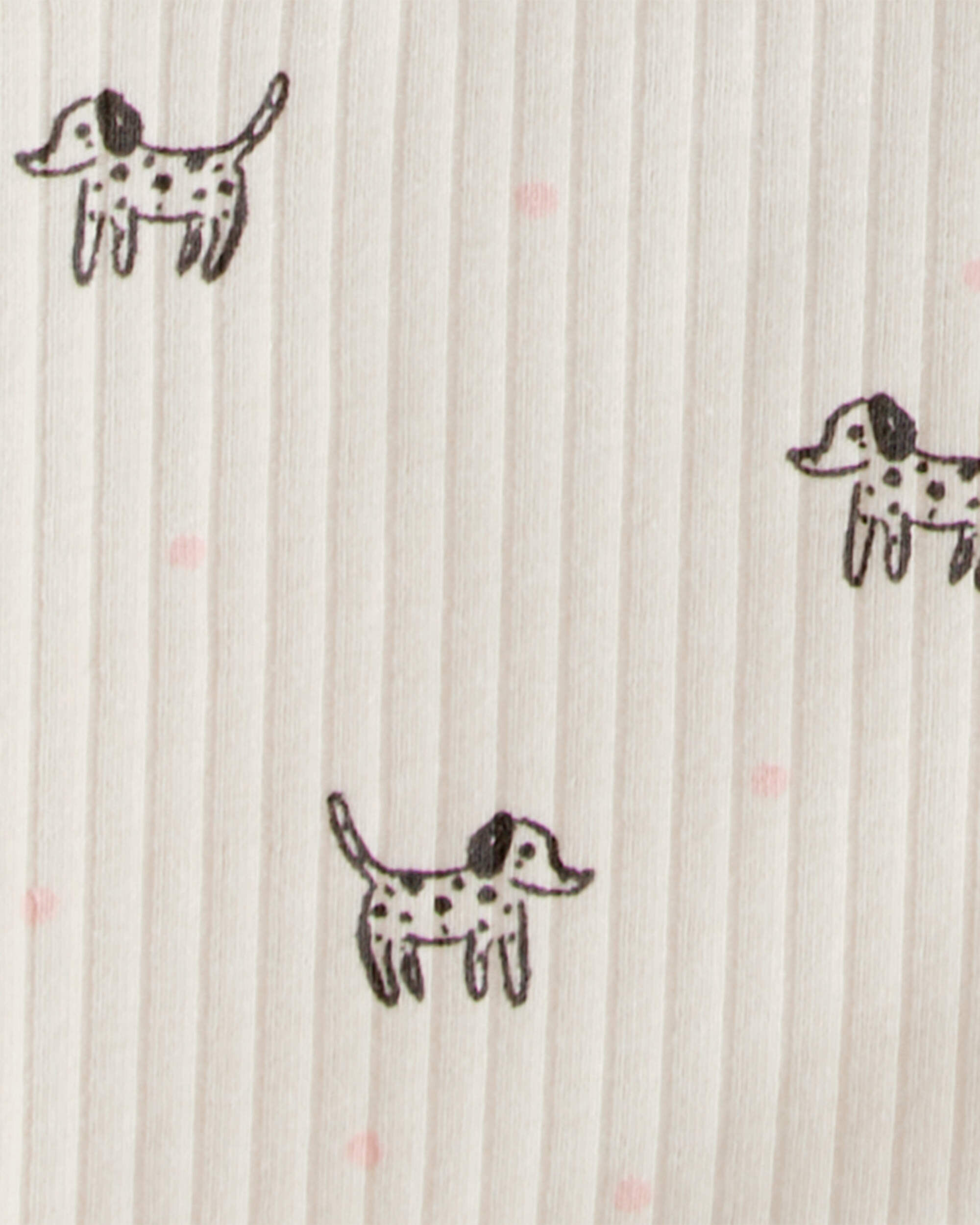 Carter's Toddler 2-Piece Dog Print Ribbed Tee & Pull-On Pant Set - Ivory