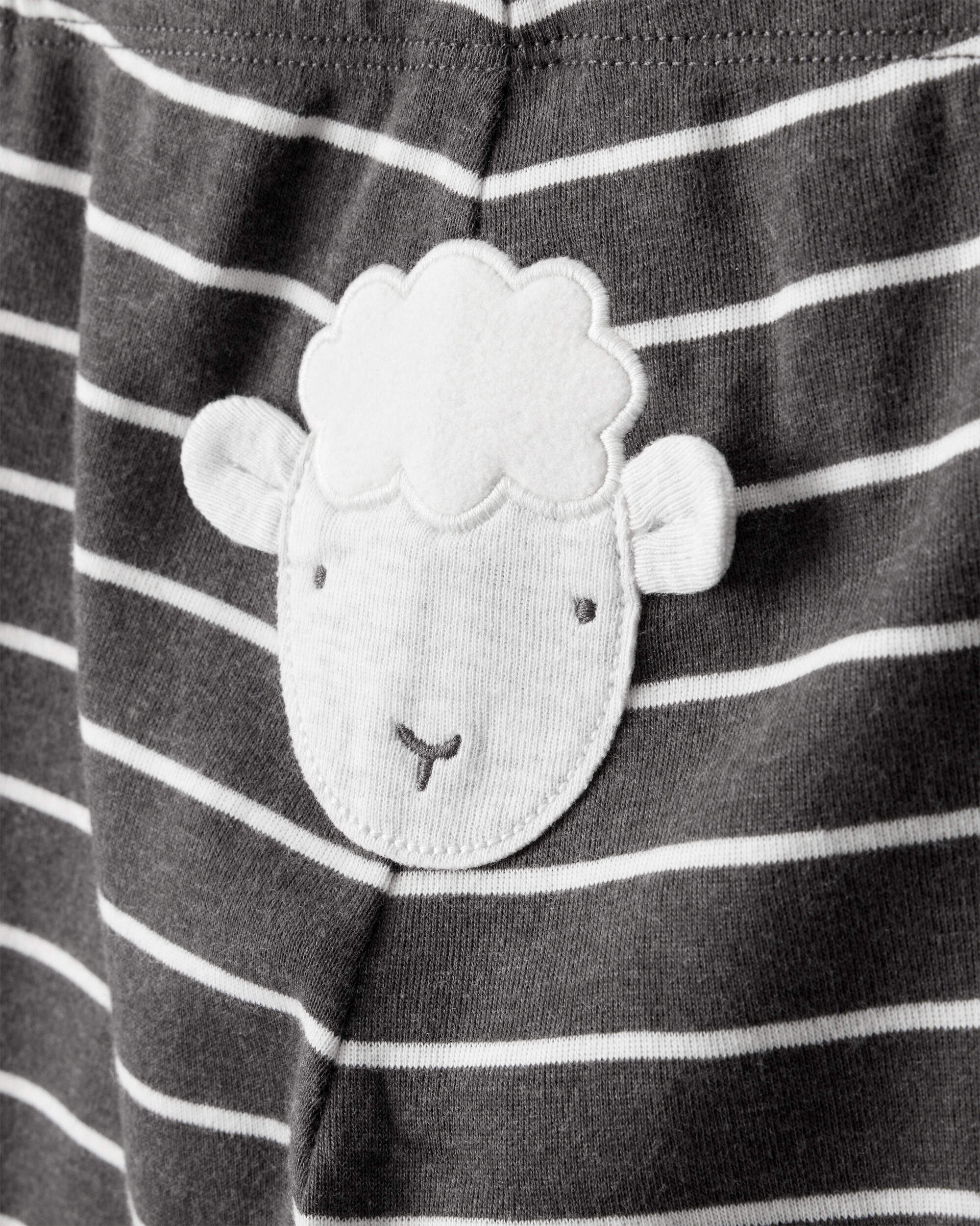 Carter's Baby Boy 3-Piece Striped Sheep Print Long-Sleeve Bodysuits & Pant Set - White/Black