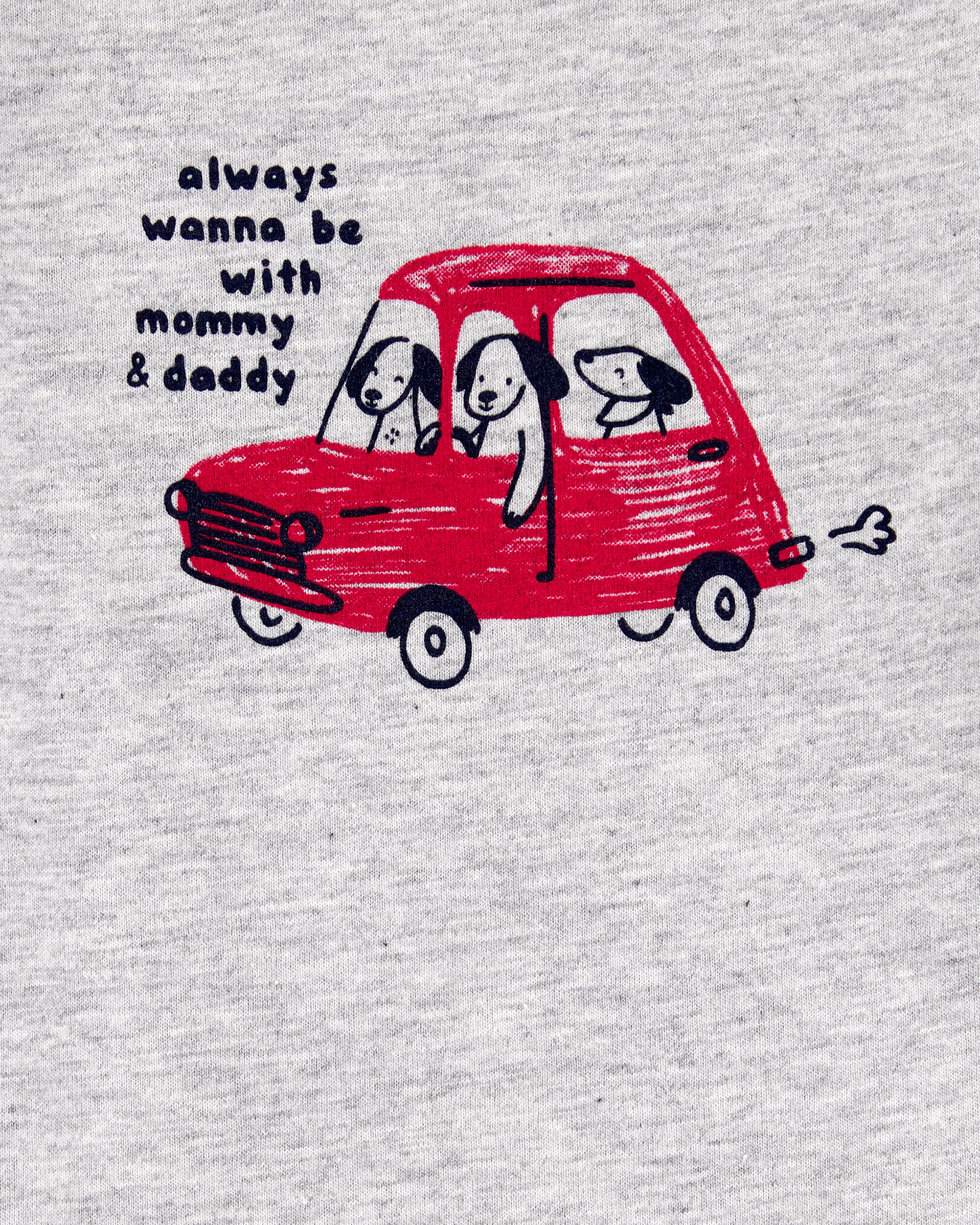 Carter's Baby Always With Mommy And Daddy Dog Short-Sleeve Bodysuit - Gray