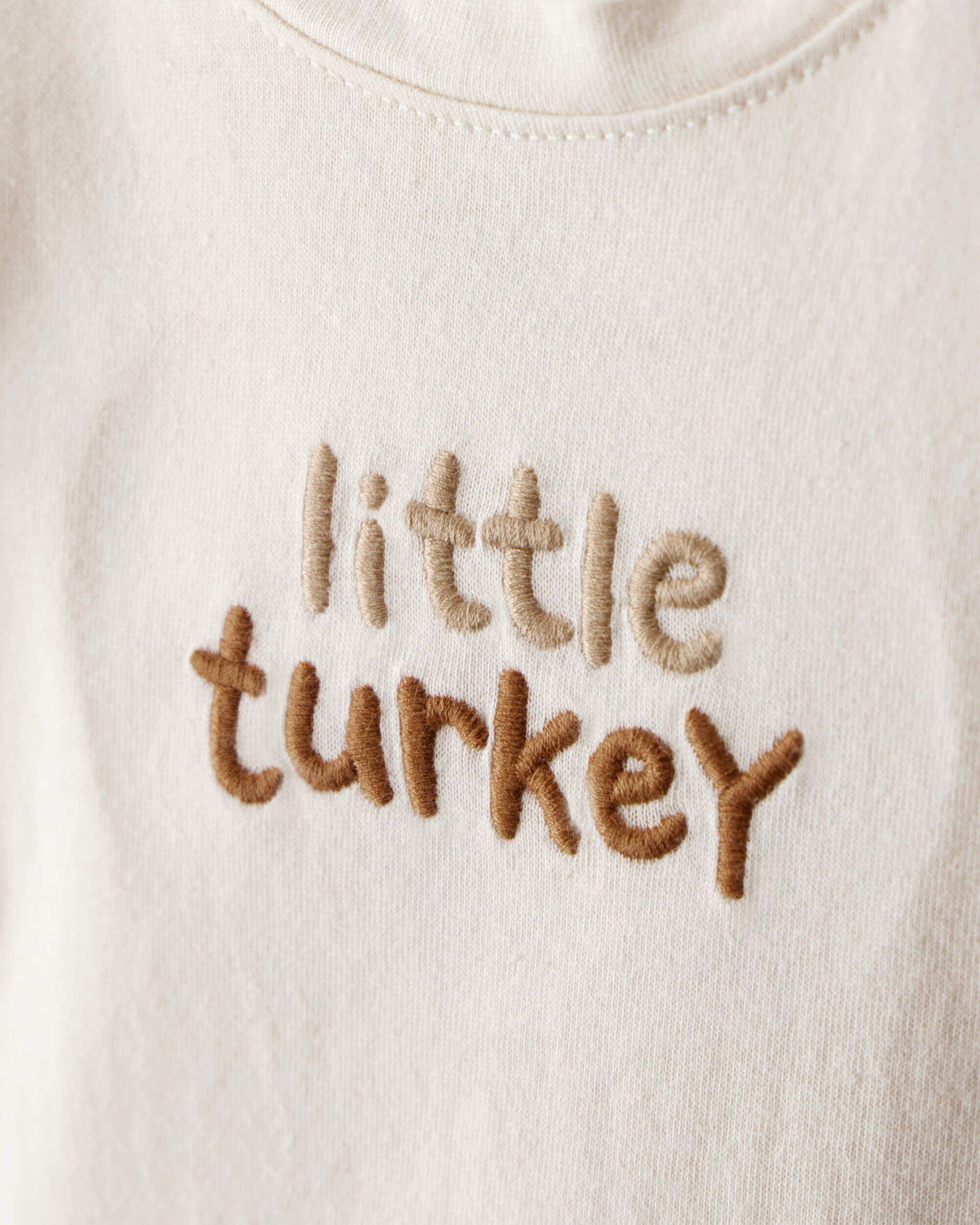 Carter's Baby Little Turkey Cotton Long-Sleeve Graphic Bodysuit - White