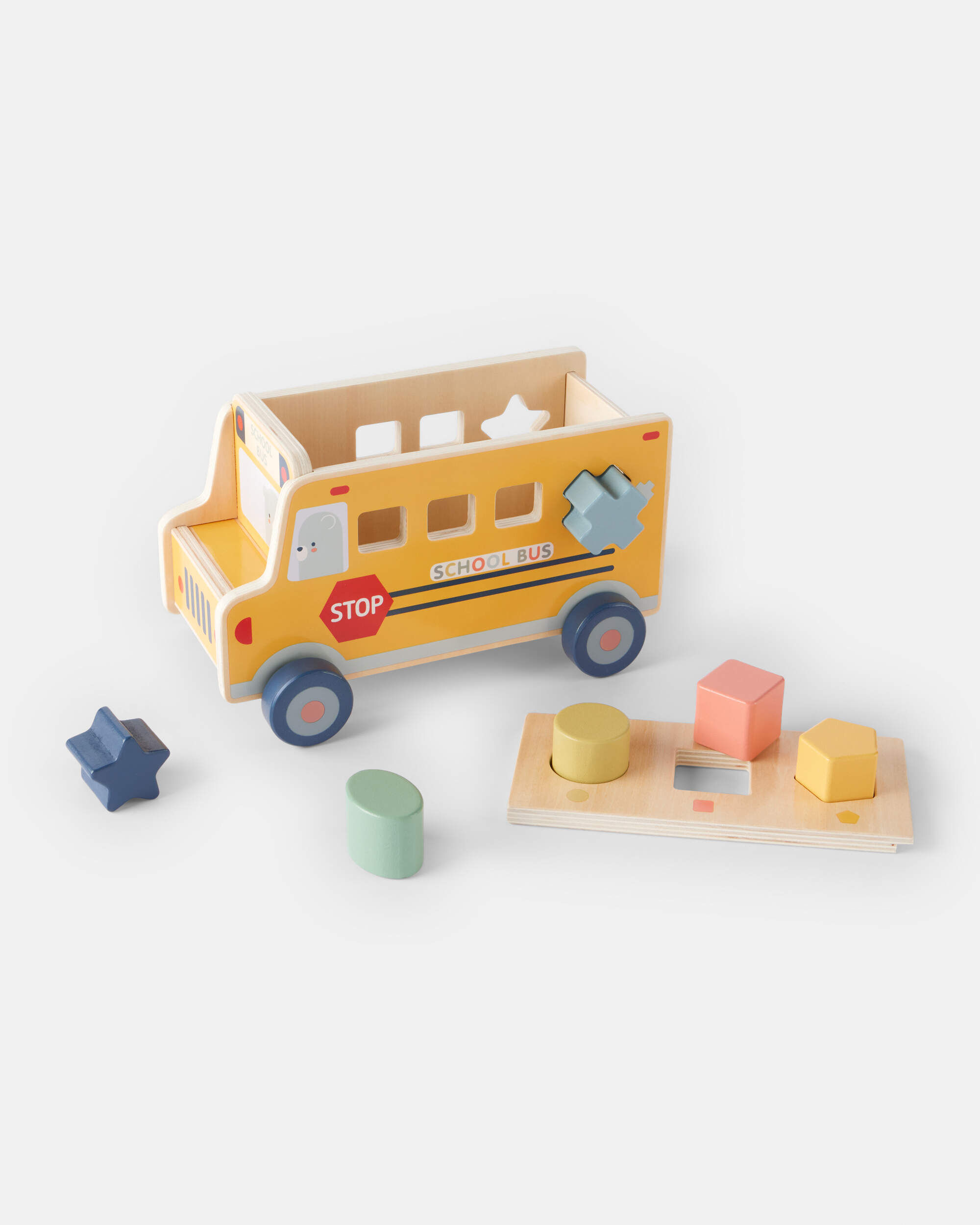 Carter's School Bus Wooden Activity Toy Set
