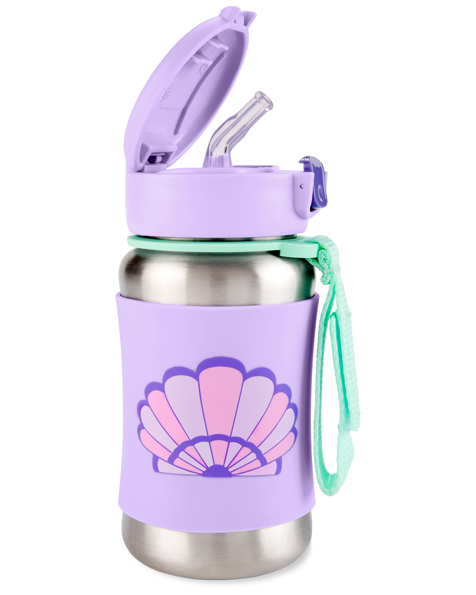 Carter's Spark Style Stainless Steel Straw Bottle - Seashell
