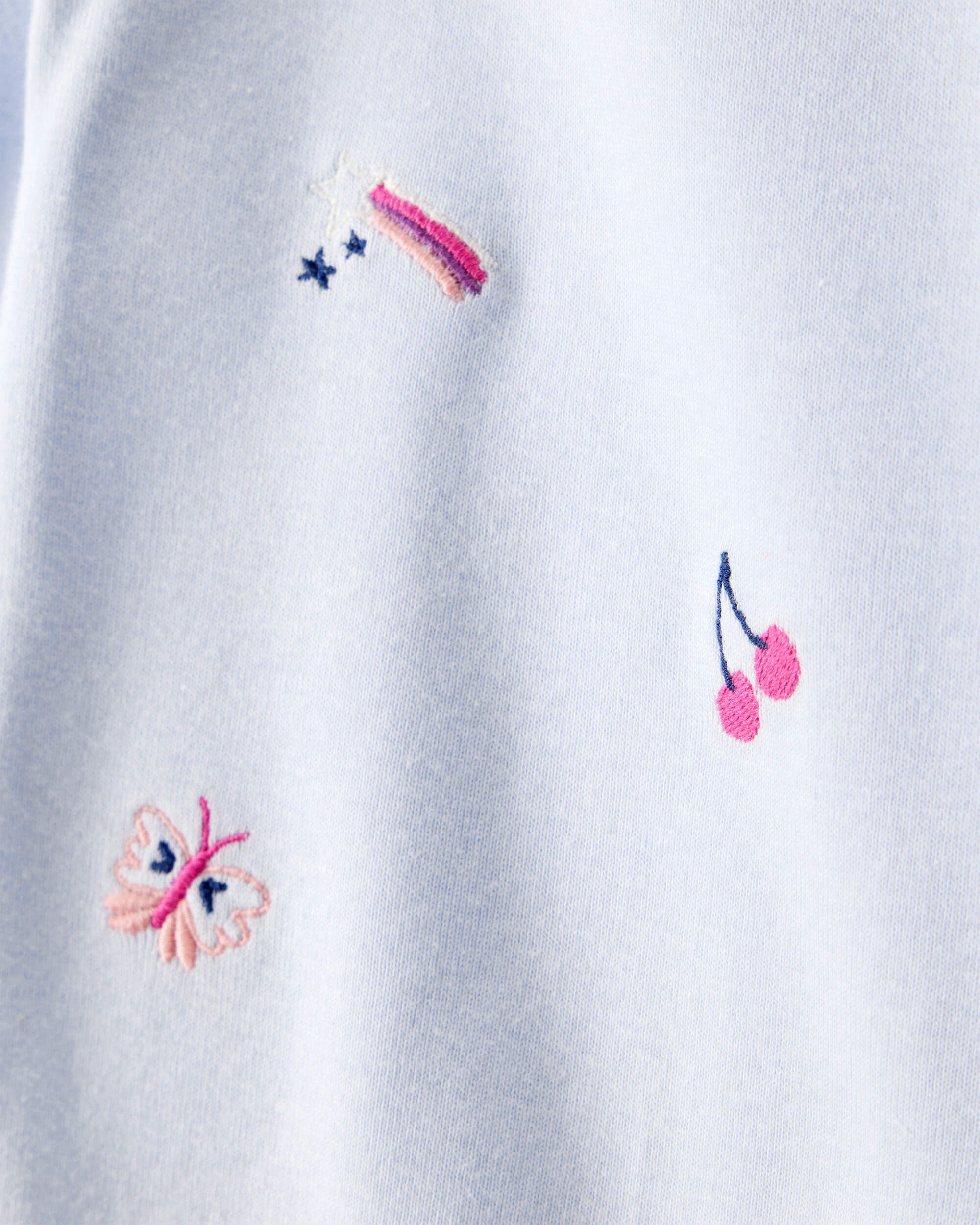 Carter's Baby Girl 2-Piece Fruit Print Cotton Long-Sleeve Bodysuit & Pant Set - Blue