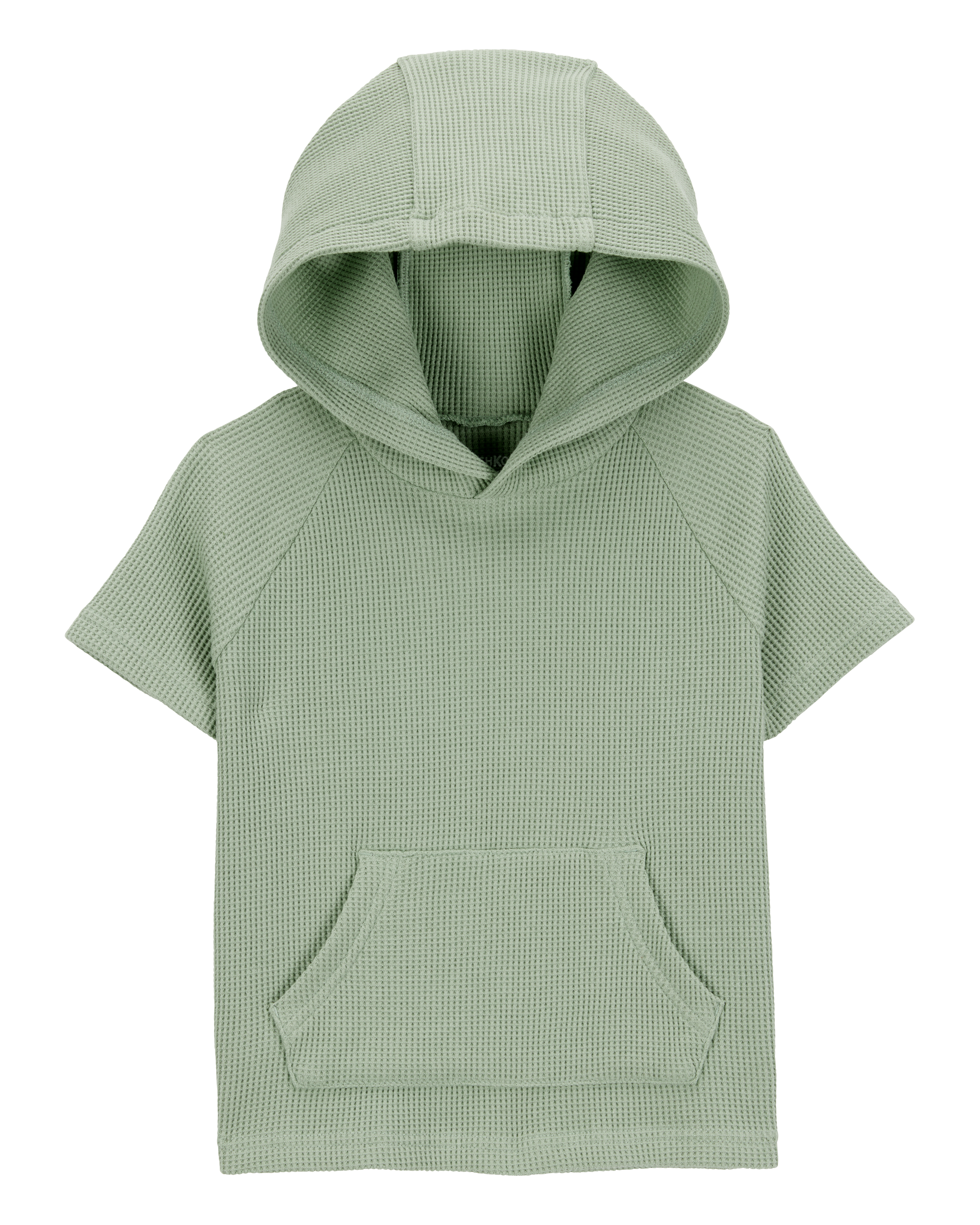 Carter's Toddler 2-Piece Waffle Knit Hooded Pullover & Drawsting Shorts Set - Green