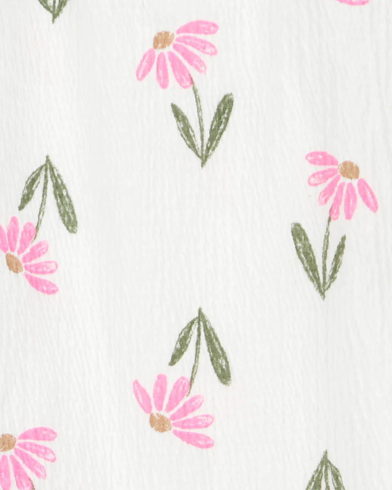 Carter's Toddler 2-Piece Floral Top & Short Set - Cream/Green