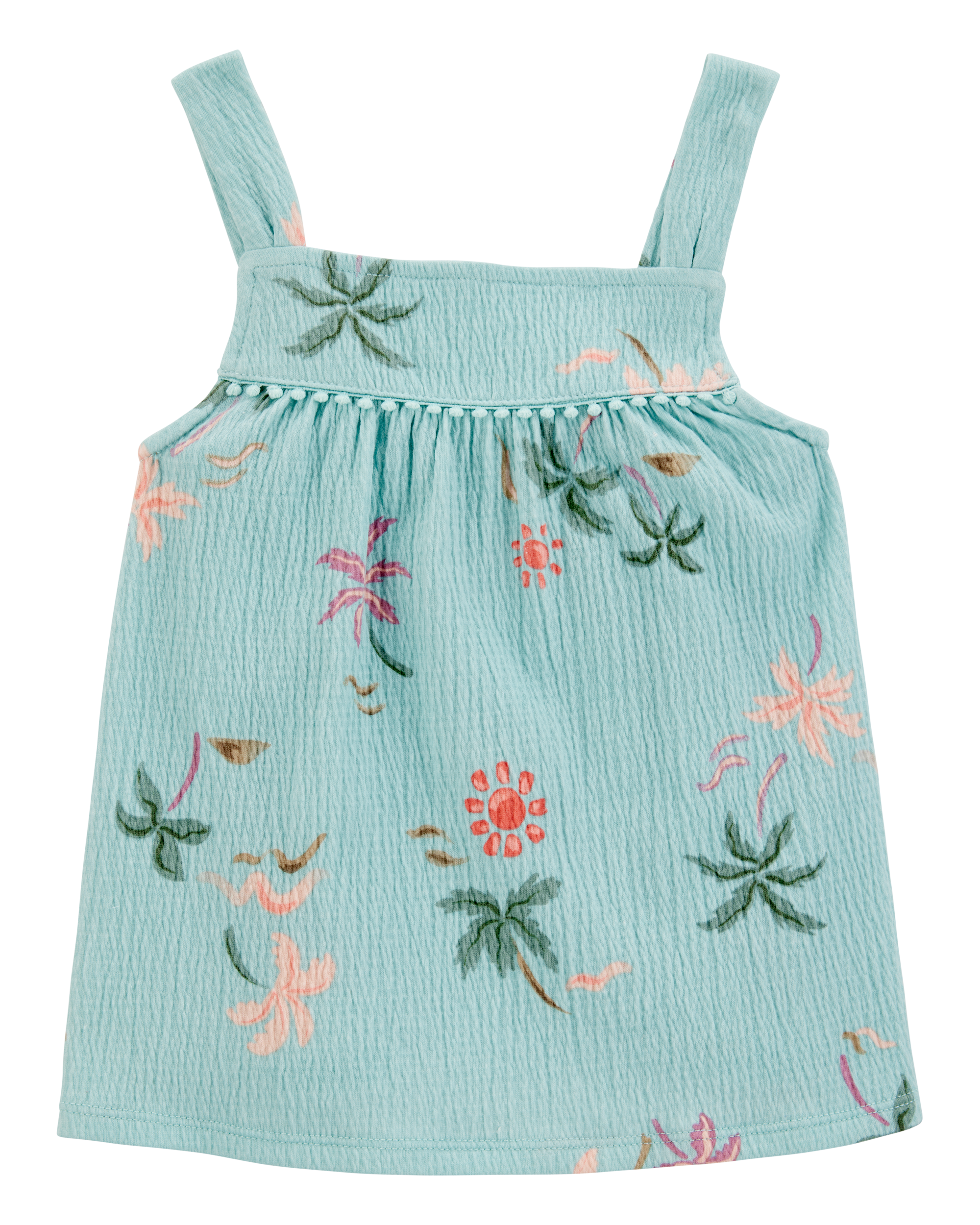 Carter's Baby 2-Piece Palm Tree Crinkle Jersey Tank & Play Shorts Set - Turquoise