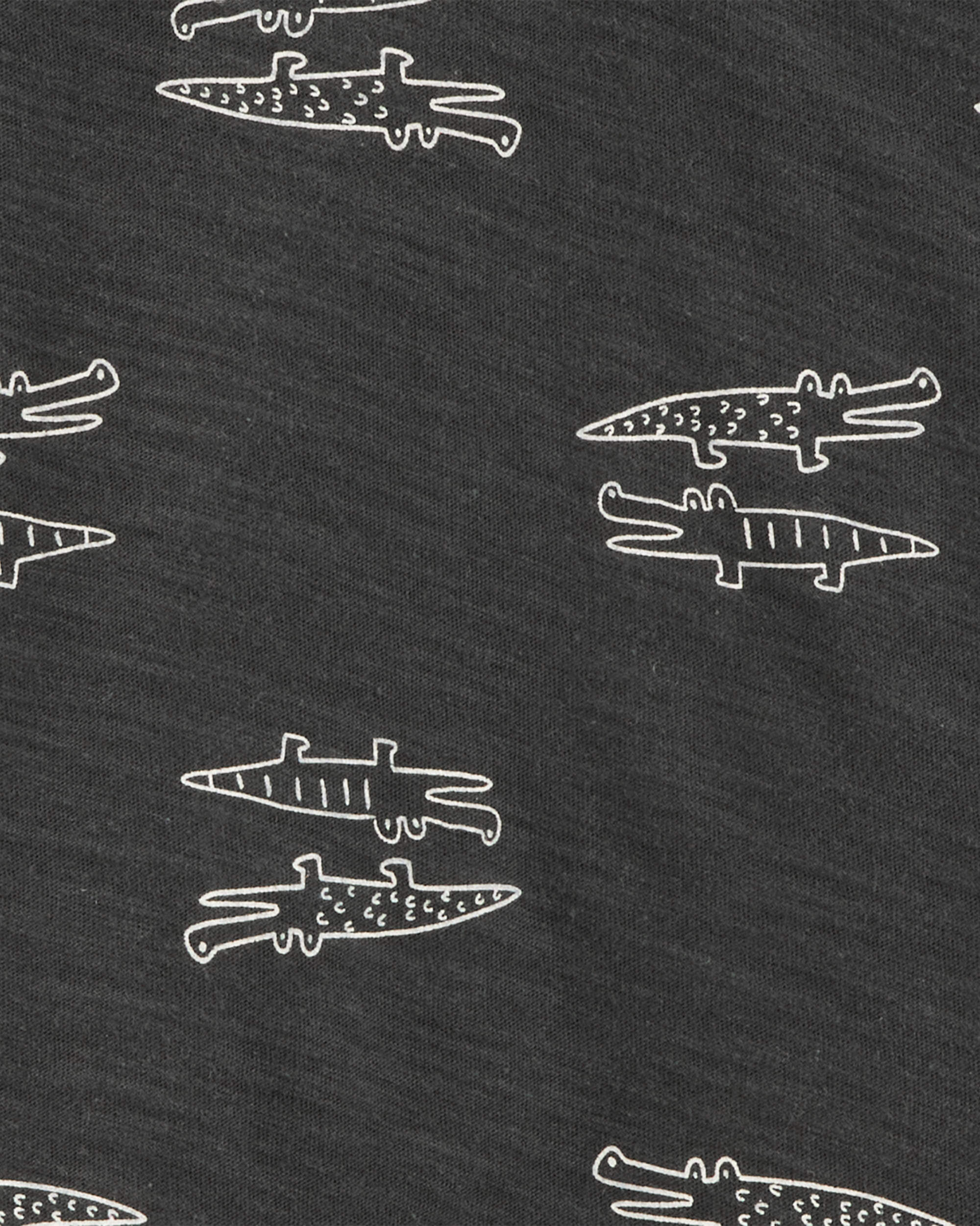 Carter's Toddler 2-Piece Alligator Henley Tee & Striped Pull-On Shorts