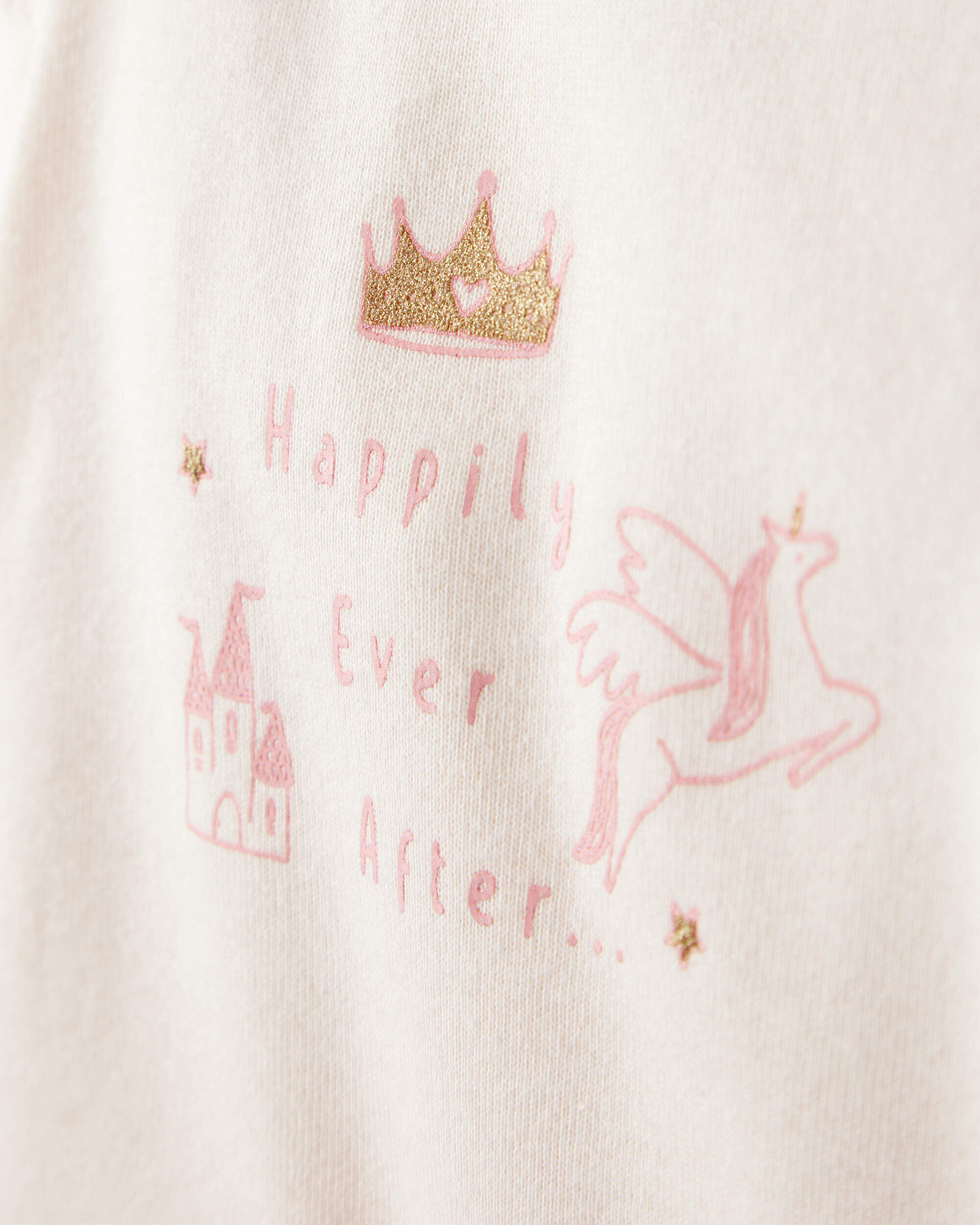 Carter's Baby Girl 3-Piece Unicorn Star Print Cotton Long-Sleeve Bodysuit & Pant Set - Pink/White