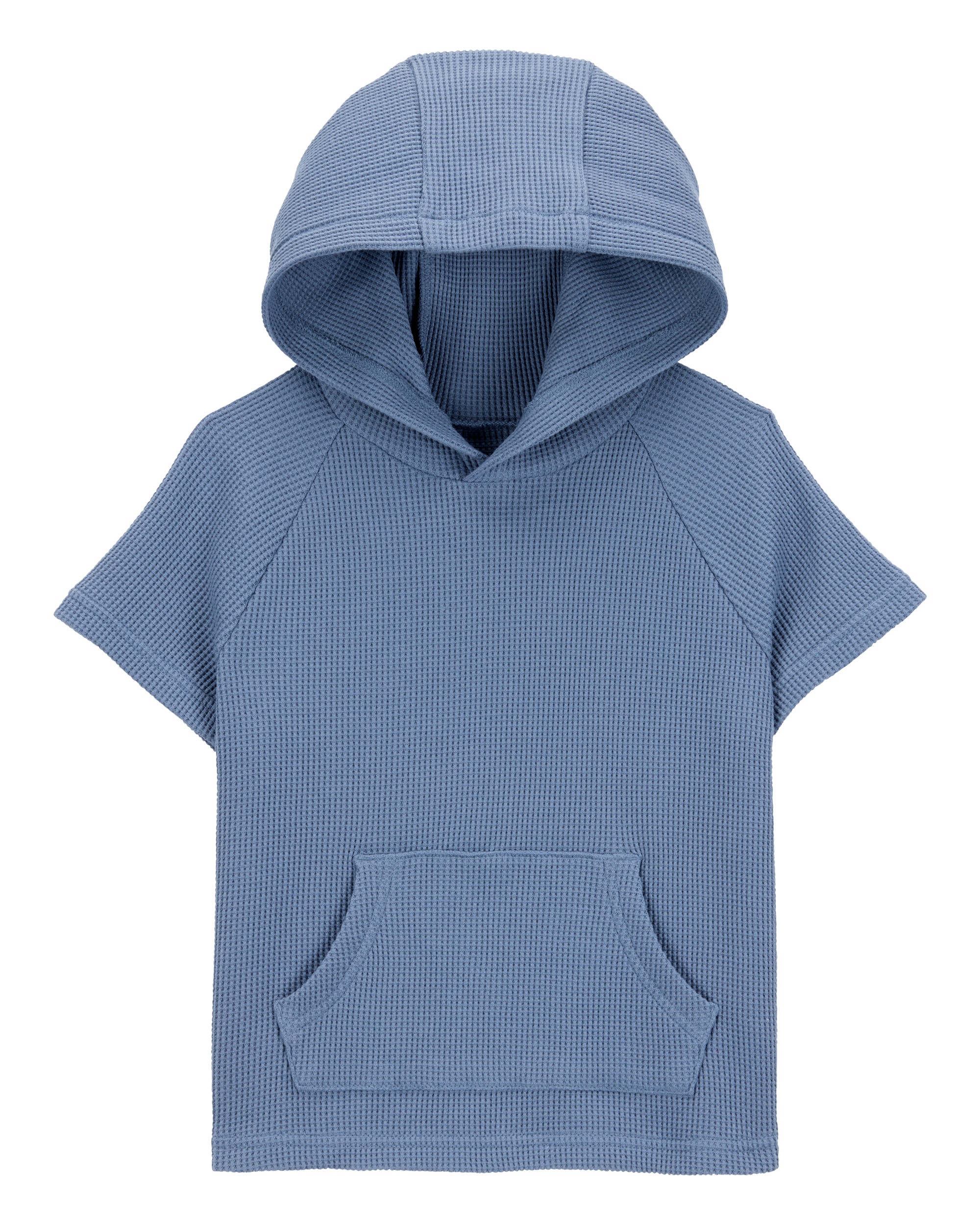 Carter's Baby 2-Piece Waffle Knit Hooded Pullover & Drawsting Shorts Set - Blue