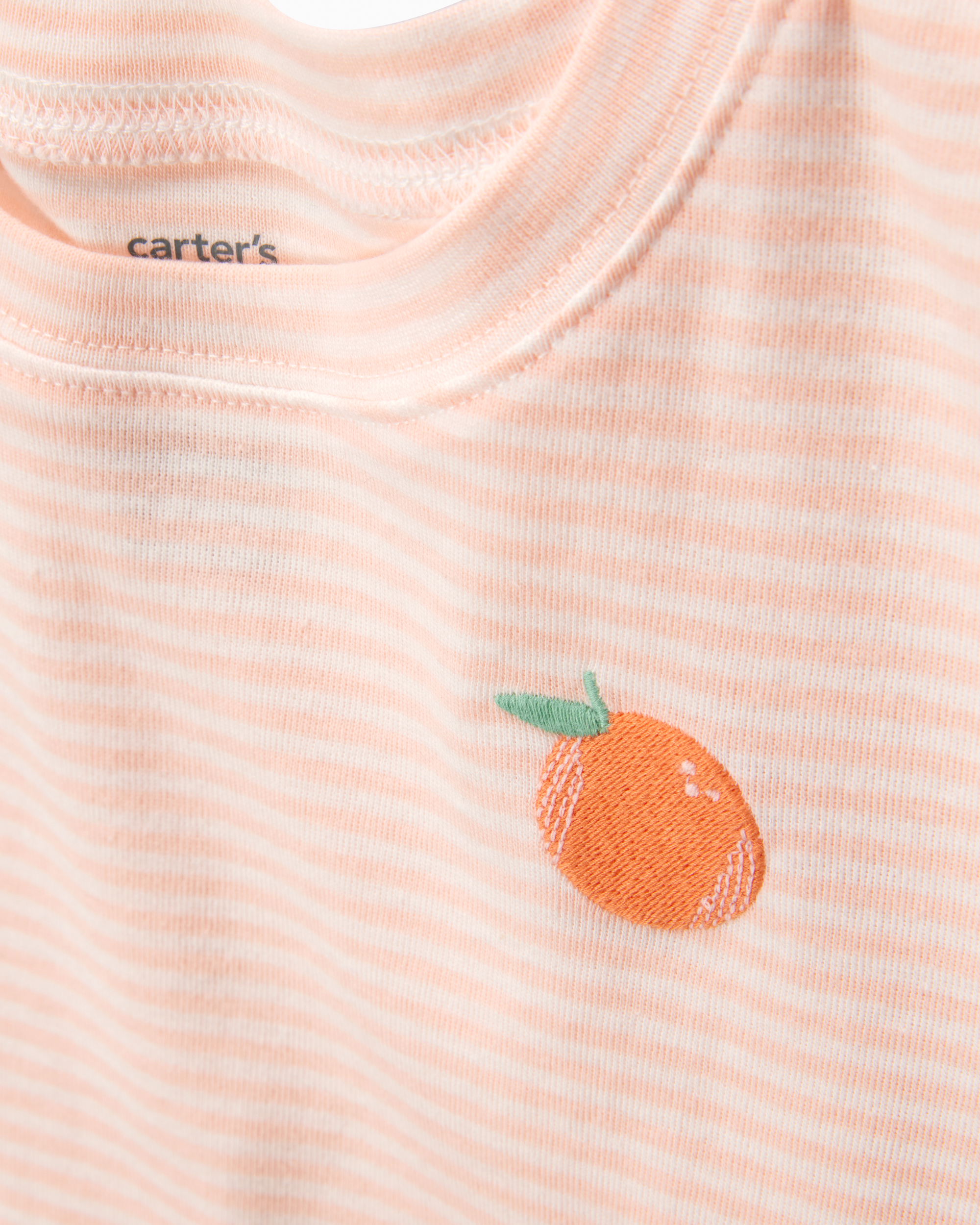 Carter's Kid Orange Striped Snug Fit Cotton 4-Piece Pajamas