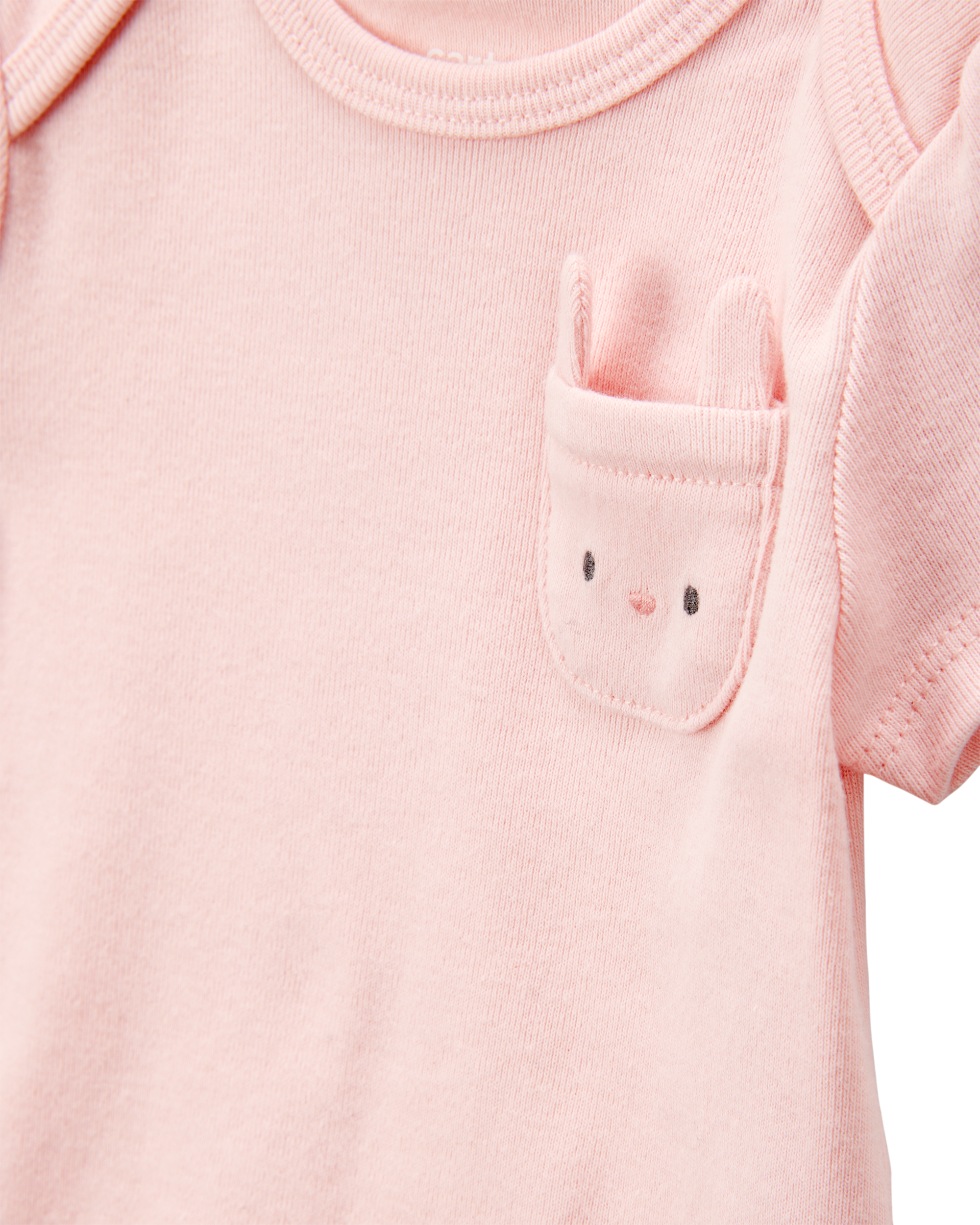 Carter's Baby Girl 5-Pack Floral Bunny Short-Sleeve Cotton Bodysuits - Pink