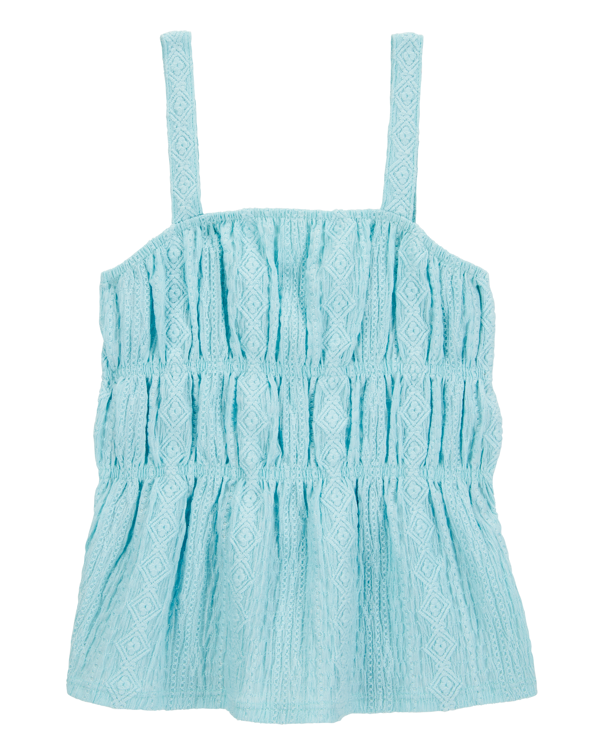 Carter's Kid 2-Piece Ruched Textured Tank & Pull-On Smocked Shorts Set - Blue