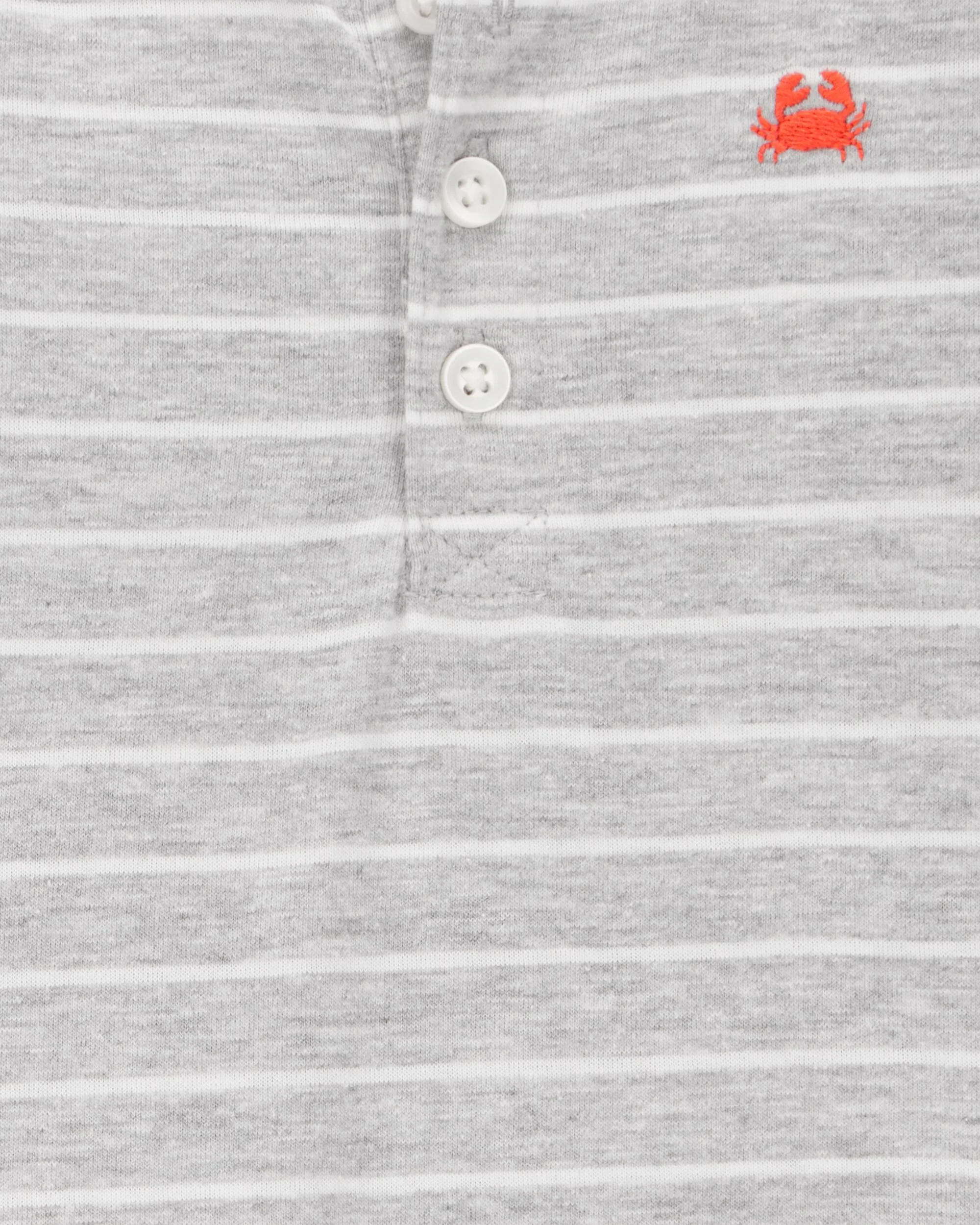 Carter's Baby Boy 2-Piece Striped Bodysuit & Pull-On Short Set - Grey/Orange